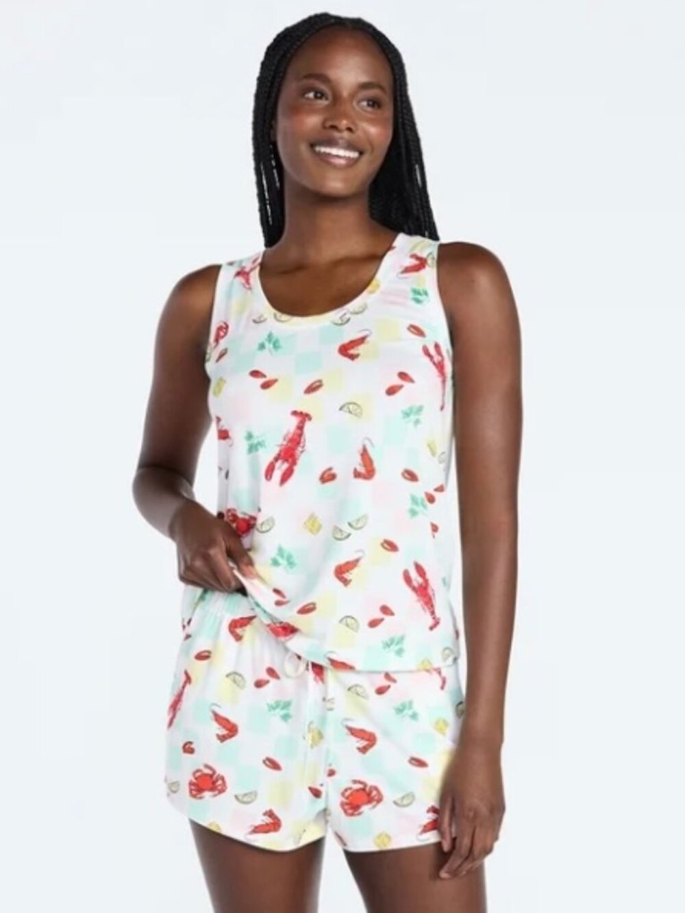 NWT - Joyspun Tank and Shorts Pajama Set - Vivid White Clam Bake - Sizes M and L
